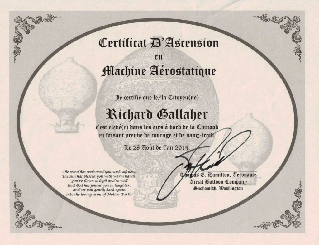 Balloon Certificate